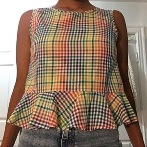 Rainbow gingham blouse
